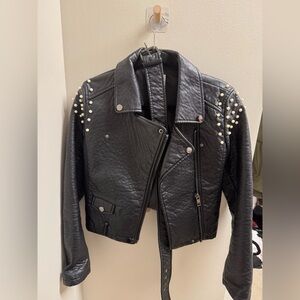 Joe’s leather pearl jacket S
